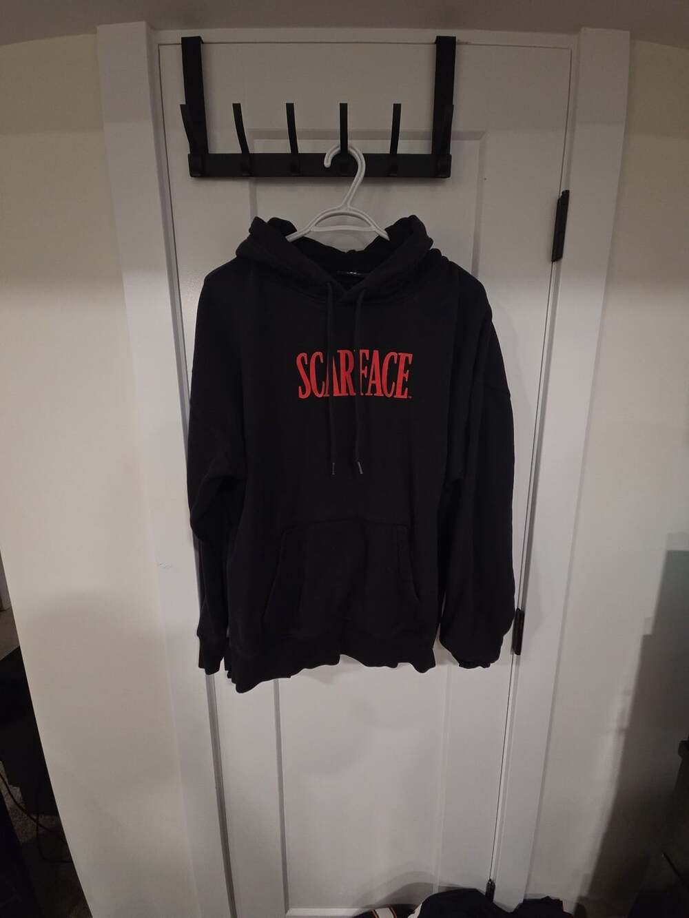 H&M Scarface Hoodie Size L Black Tony Montana Movie Graphic